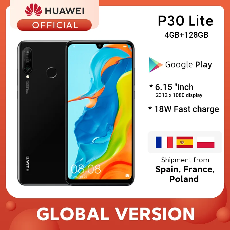 Смартфон Huawei P30 Lite глобальная версия 4 Гб 128 ГБ 6 15 дюйма Kirin 710 Android 9 0|Смартфоны| |