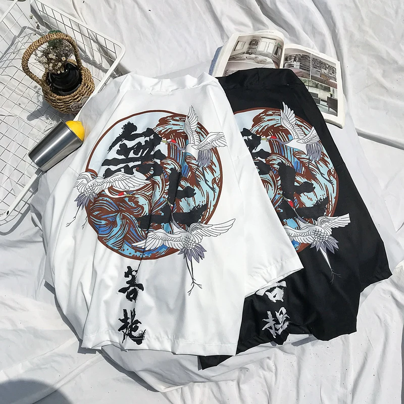 JDDTON, новинка, летние мужские кимоно, модные кардиганы, куртки, юката, тонкая верхняя одежда, пальто Haori, свободное повседневное Мужское пальто JE017