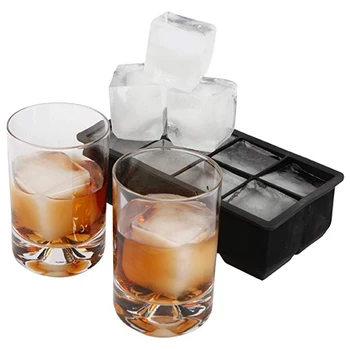 

1Pc 8 Black Big Ice Tray Mold Large Silicone Ice Cube Square Tray Mold DIY Ice Maker Ice Cube Tray Kitchen Tools