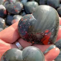 Hot Selling Hand Carved Crystals Crafts Gemstone Natural Bloodstone Heart Shaped Stones For Buyer 1