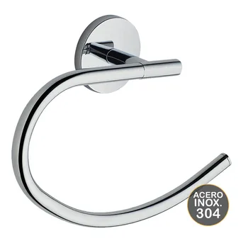 

Kibath round MED Ring towel rail. Made of stainless steel, gloss chrome finish. With adhesive or screws