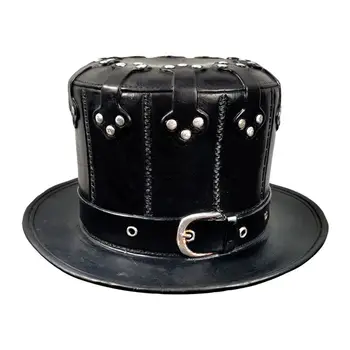 

Cosplay Punk Hats Plague Doctor PU Leather Neutral Dance party Cosplay Hat Magic Prop Gentleman Fedoras Hats Vintage Steampunk