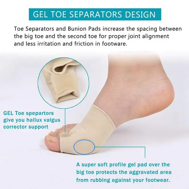 Corrector and Bunion Relief Protector Sleeves Kit- Treat Pain in Hallux Valgus,Big Toe Joint,Hammer Toe,Toe Separators Spacers