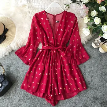 

NiceMix ruffle Jumpsuits Rompers Summer Women Elegant Overalls for Women Wide Leg Casual Sexy Jumpsuit Party Short Play