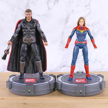 

Marvel Avengers Endgame Thor Captain Marvel PVC Action Figure Statue Model Toys Doll with Light