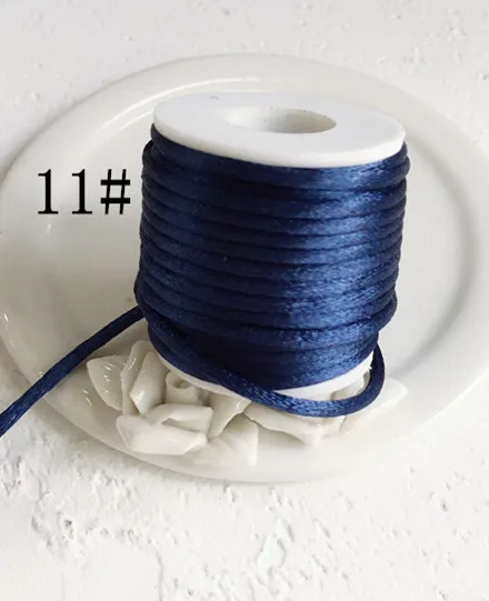 2 мм х 10 м/рулон MOQ 8 рулонов =(USD11.04) сильный плетеный макраме Шелковый Атласный нейлоновый шнур веревочка DIY Изготовление бисер нить проволока 2 мм - Цвет: Col.No.11