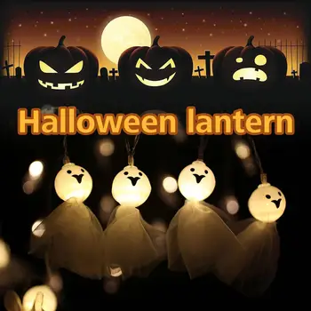 

LED Ghost Doll Shape Light String Backyard Halloween Christmas Decoration