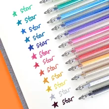 12 блестящих цветных маркеров для рисования, шариковая ручка 1,0 мм для рисования, подводка для рисования, буквенный альбом для школы, F894