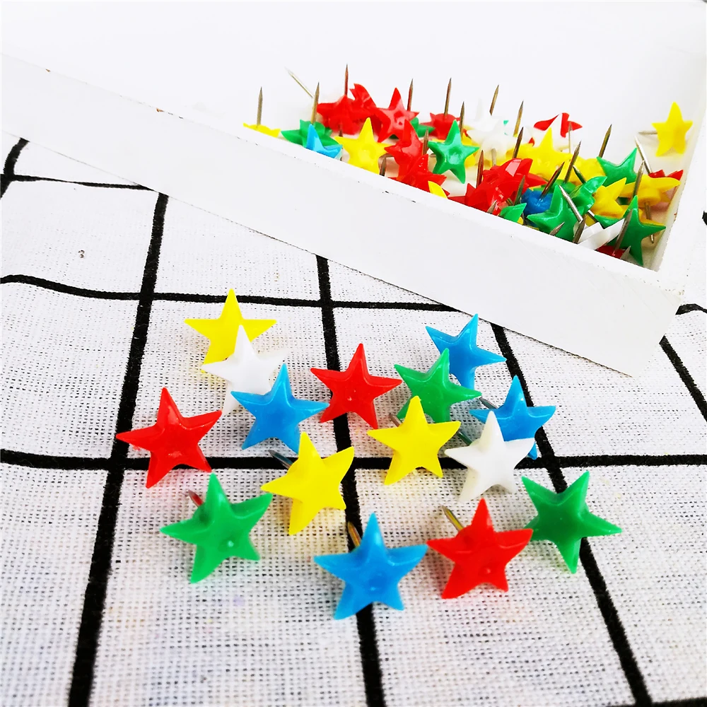 thumbtacks Details about   Set of 6 CONFETTI STAR bulletin board pushpins or magnets 