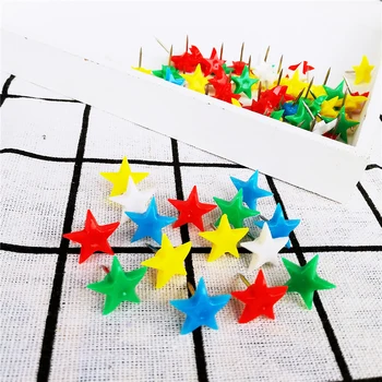 

Practical Push Pins Star Shaped Thumbtack Notice Board Tacks For Office School Mixed Color Map Pin 30pcs/Pack