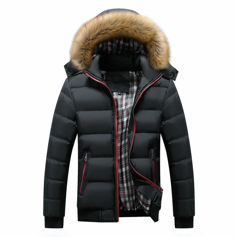 Winter Jacket Men Coat Casual Hooded Padded Parka Mens Artificial Fur Windproof Waterproof Patchwork Thick Jackets Male |