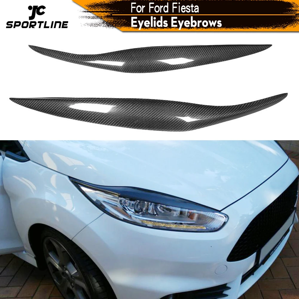 Углеродные волоконные веки для бровей Ford Fiesta 2012 2017 наклейка отделка сухие