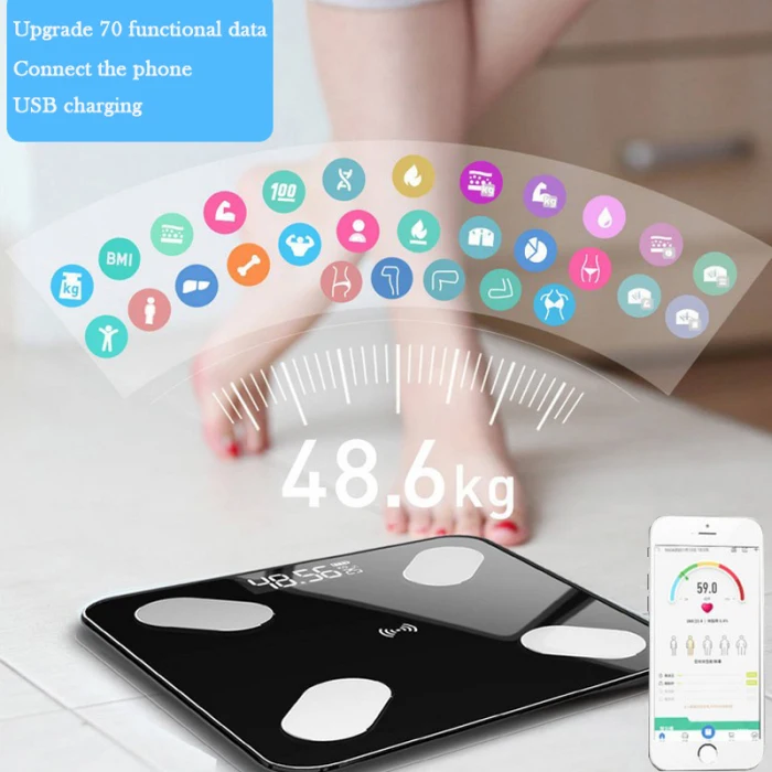 Bluetooth Смарт Электронные весы цифровой дисплей Питание от батареи тела жира весы BJStore