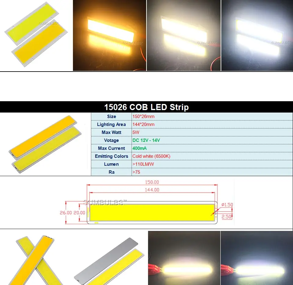 DC 12 В COB лампочка, светодиодный панельный светильник, 2 Вт-300 Вт, все размеры, COB модуль, теплый натуральный холодный белый, красный, зеленый, синий цвет, светодиодный светильник для DIY