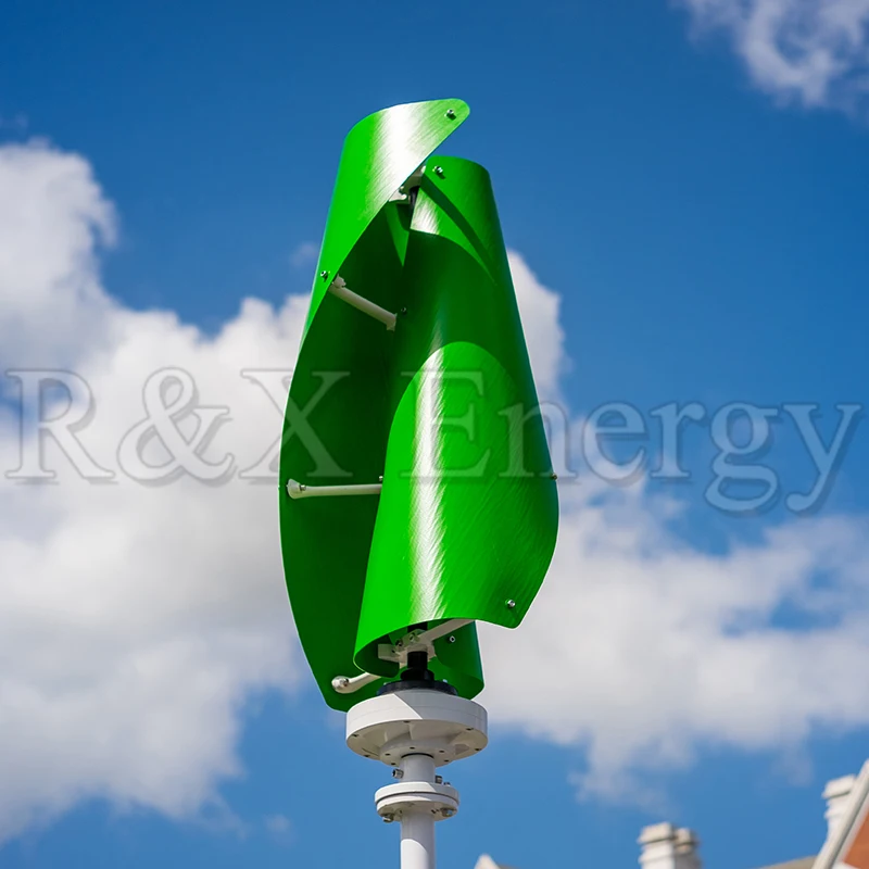 R & X 400W CE ветрогенератор 12В/24В зеленый Sprial вертикальный комплект ветряных турбин с