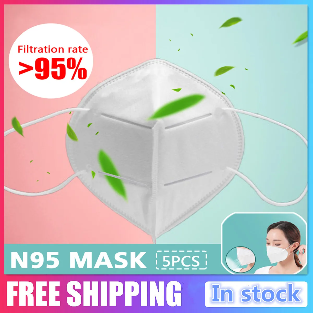 

5/10/50Pcs KN95 Folding Valved Dust Mask PM2.5 Anti Virus Formaldehyde Bad Smell Bacteria Proof Face Mouth Mask Anti virus