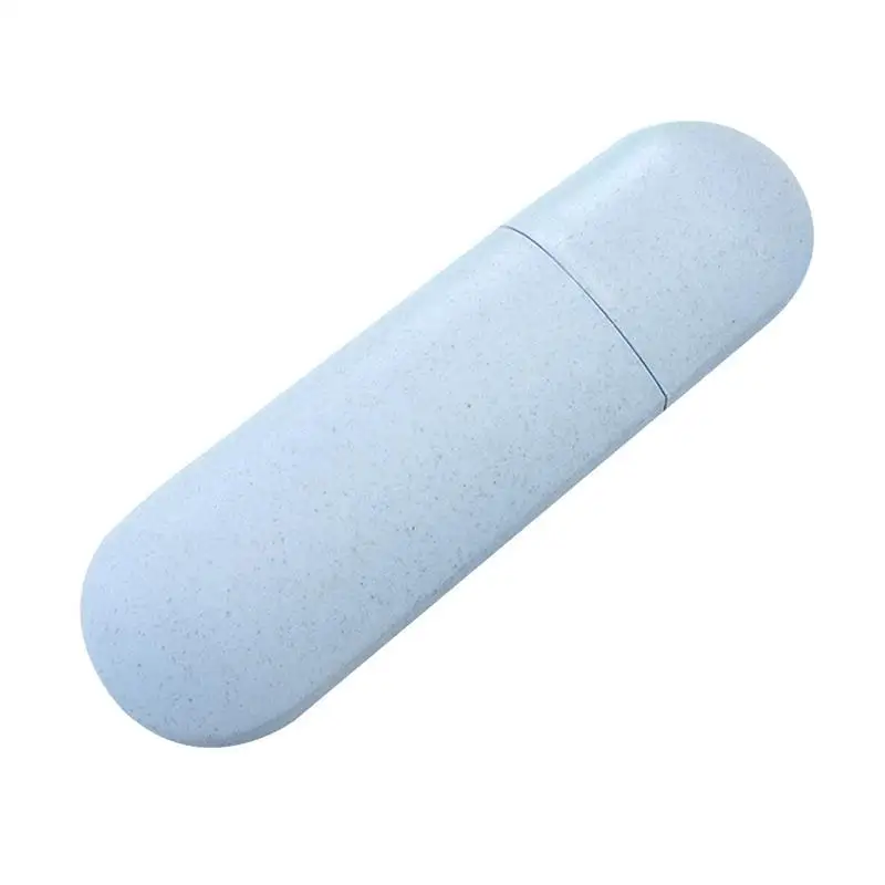 Sky blue 2 шт. коробка для зубных щеток портативный практичный пшеничный соломинка простой защитный держатель для зубных щеток чехол для путешествий - Цвет: Sky blue