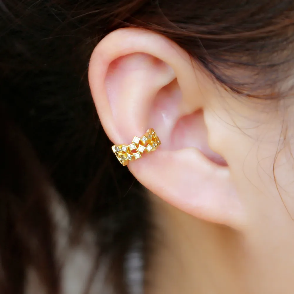 

2019 High Quality Stacking irregular Square earings clip earrings without piercing for women fashion party wedding jewelry gift