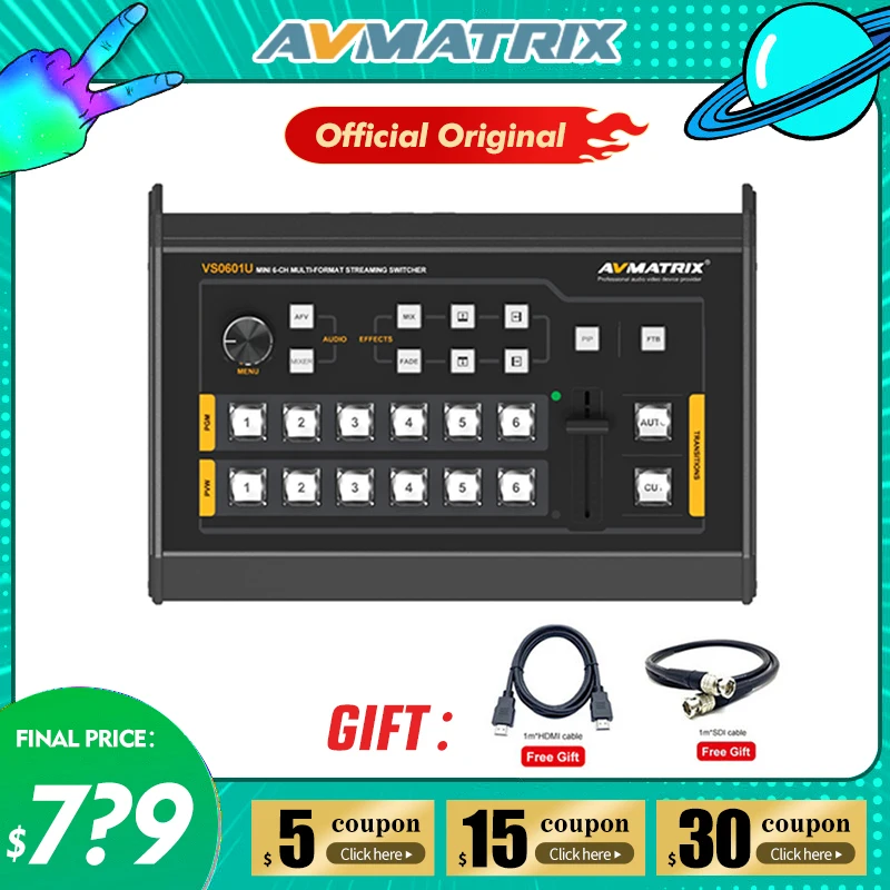 Многоформатный поток Avmatrix VS0601U Mini 6CH SDI/HDMI|Мониторы| |