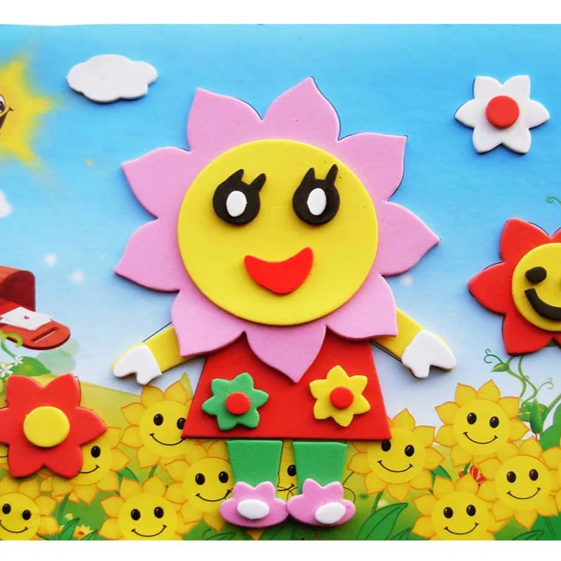 1 шт. 3D эва пенный стикер игра головоломка DIY мультфильм животное Обучающие