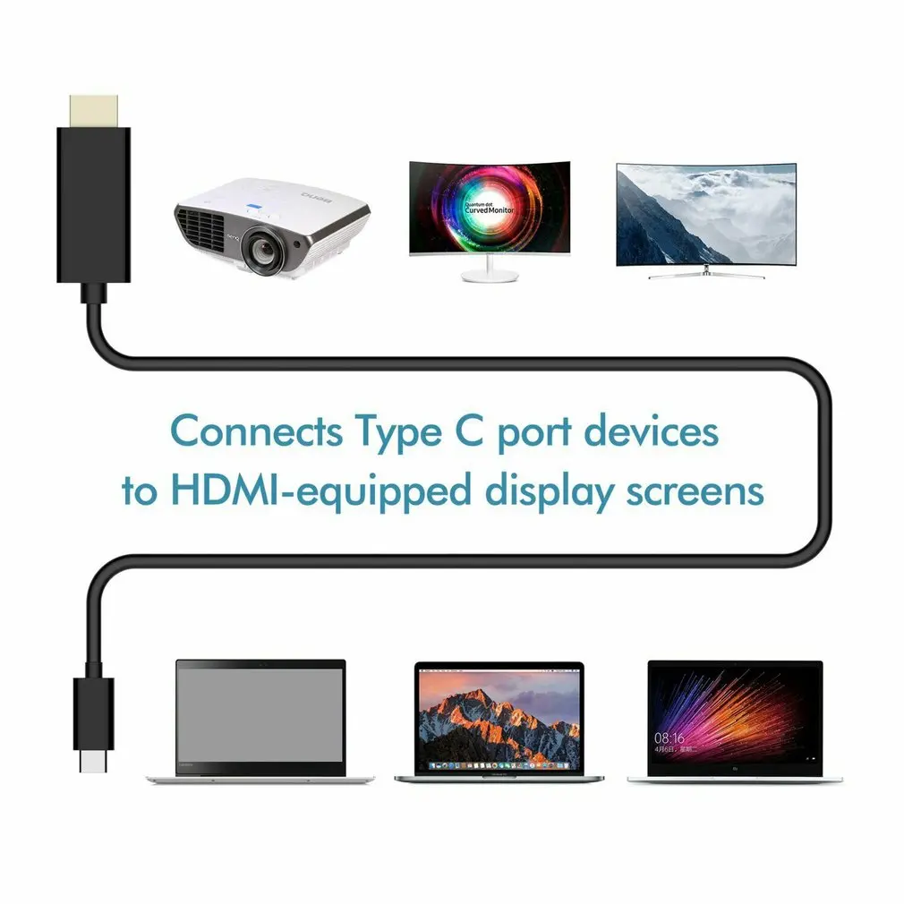 1,8 метров USB 3,1 type C к HDMI 4K 60 Гц 6,6 футов кабель для samsung S10 S9 USB-C к HDMI HDTV 4K кабель
