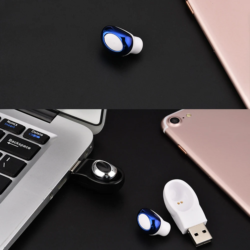 Мини Bluetooth V4.1 невидимые беспроводные наушники-вкладыши легкие наушники с магнитом USB зарядное устройство