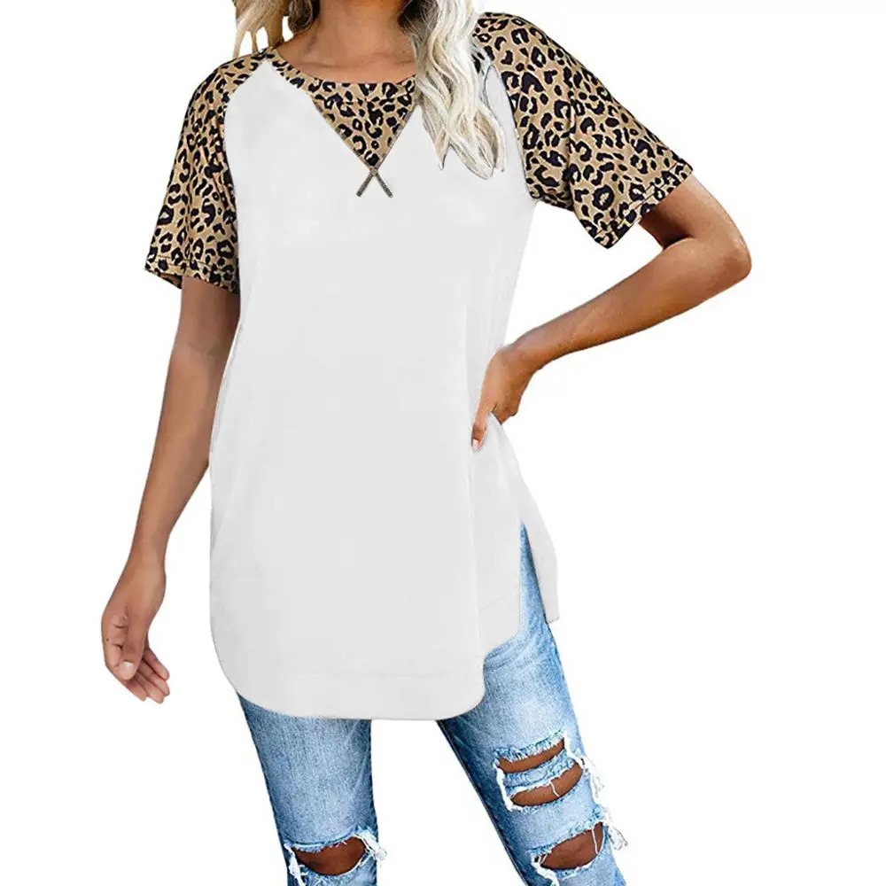 2020 Summer Spring Women Tops Plus Sizes Tees Leopard Vintage Femme Shirts Ruffles Loose Sexy Befree Boho Full Long Sleeve