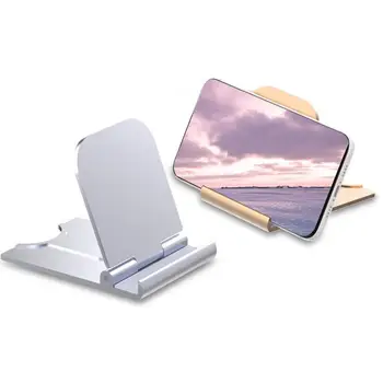 

Mobile Phone Holder Folding Gold-plated Desktop Multifunctions Adjustment and Portable General Phone Bracket
