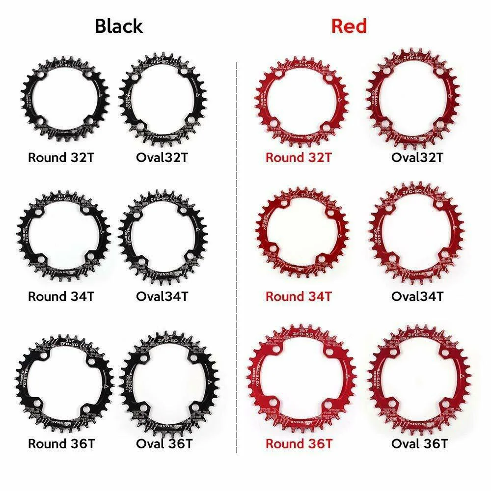Bicycle 104mm BCD MTB Bike Chainring Narrow Wide Chainwheel 32/34/36/38/40/42T