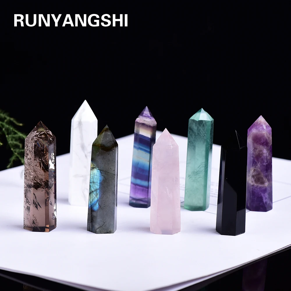1pc 50-60mm Natural crystal Hexagonal Column Crystal Point Healing Wand Mineral Stone Study Room Decoration Craft 1pc 50-60mm Natural crystal Hexagonal Column Crystal Point Healing Wand Mineral Stone Study Room Decoration Craft