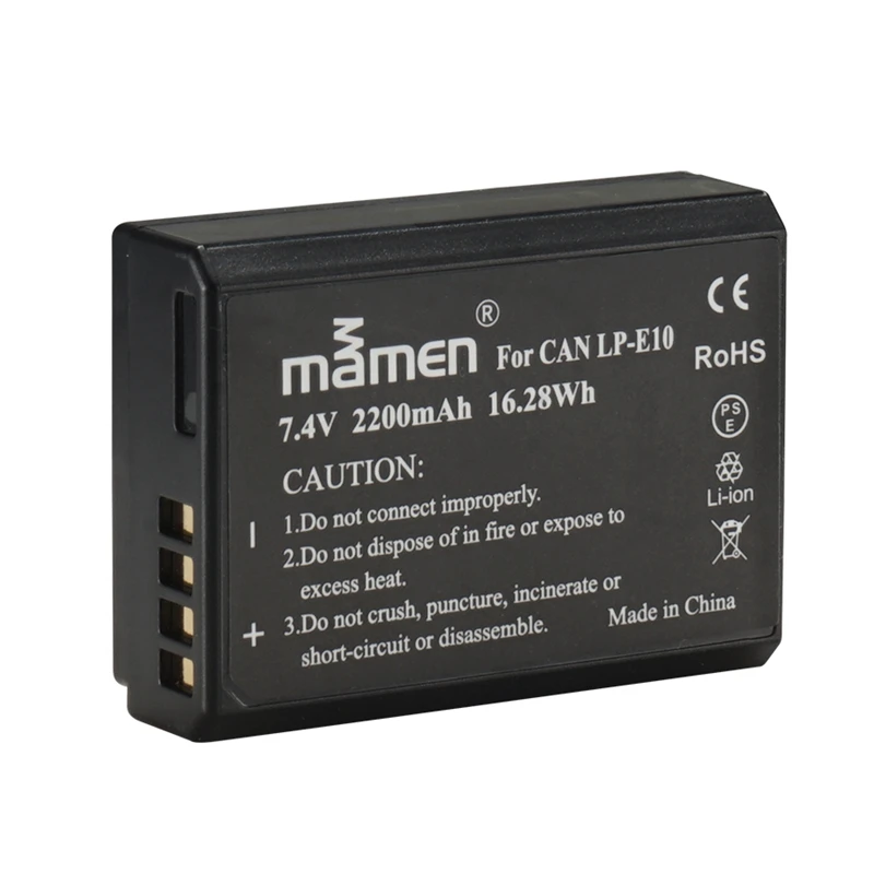 Mamen LP-E10 LP E10 2200MAh Camera Battery for Canon EOS 1100D 1200D 1300D Rebel T3 T5 T6 Kiss X50 X70 Rechargeable Li-Batteries |