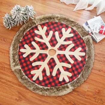 

Plaid Snowflake Christmas Tree Skirt Tree Mat for Holiday Party Home Decorations copri albero di natale H99F