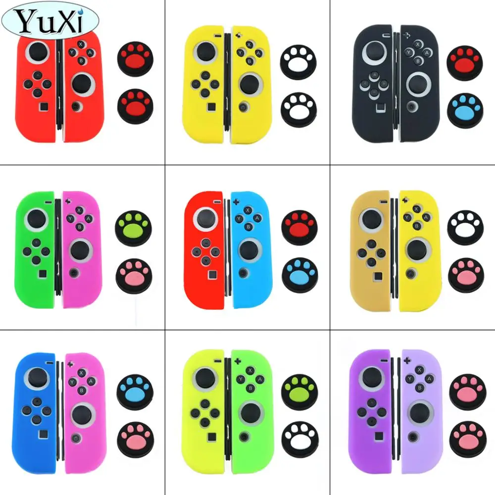 

YuXi Case for Nintend Switch Joycon Cover Solft Silicone Case + 2 Stick Joystick Caps Cover for NS Controller Grip Joy-con cover