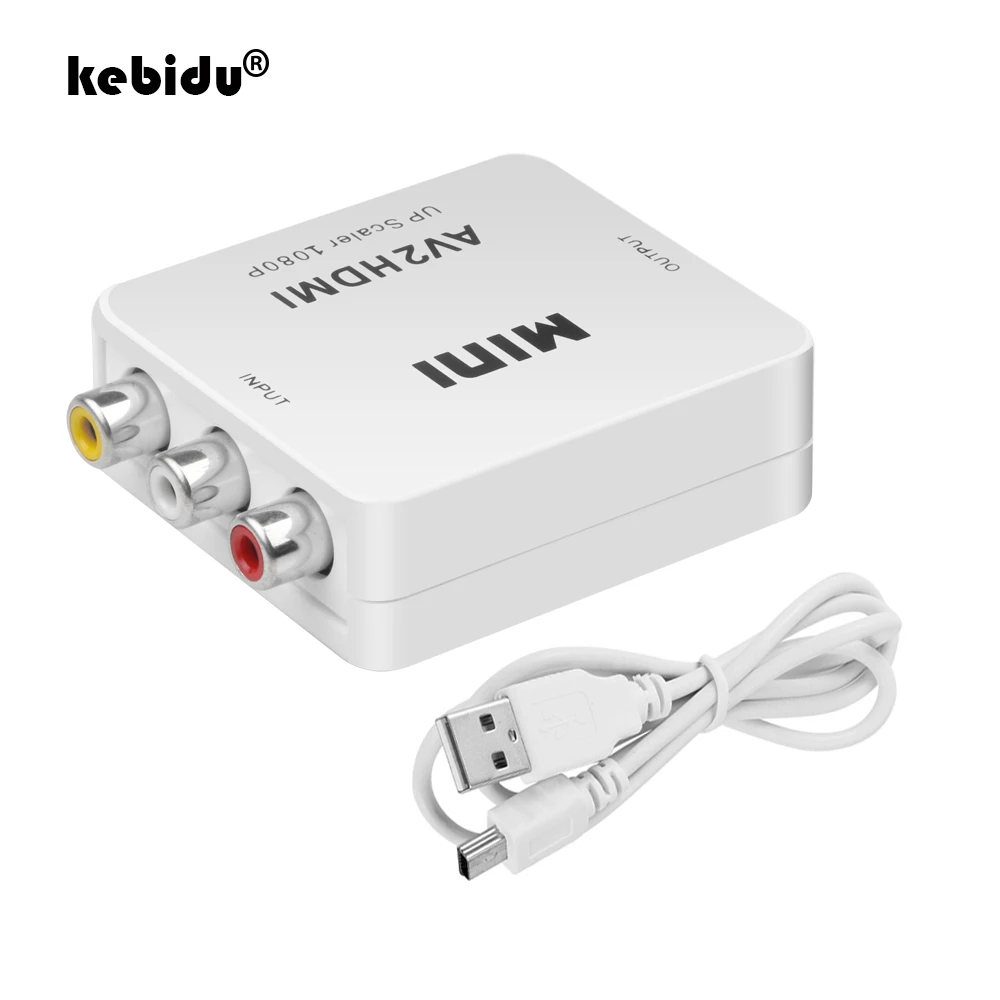 Kebidu Новый мини AV папа к HDMI Женский конвертер AV2HDMI RCA композитные видео аудио