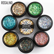 ROSALIND 5ML Блестящий бриллиант втирка для ногтей гель лак для ногтей все для маникюра гель лак с блестками маникюр