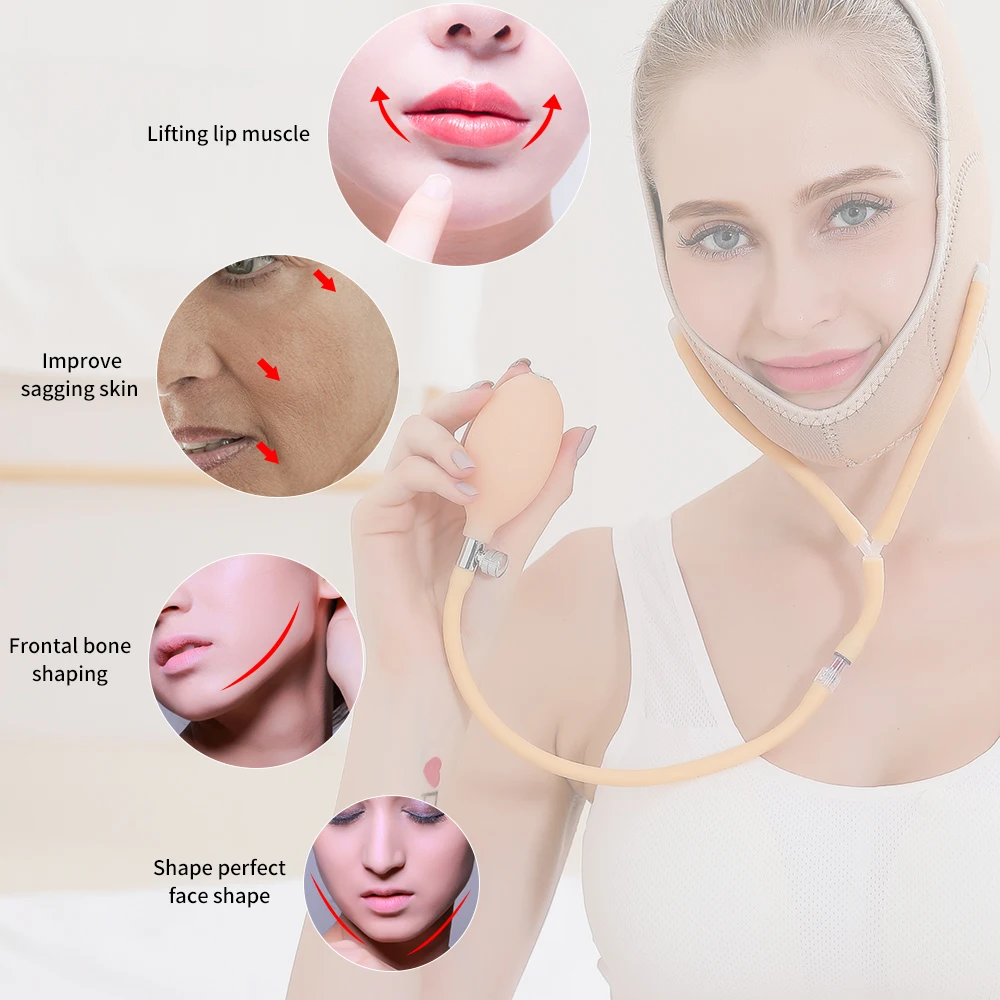 Air Press Lift Up Belt Face Thin Mask Slimming Bandage Belt V Shape Lift Messager Reduce Double Chin Face Mask Face Thining Band annette messager