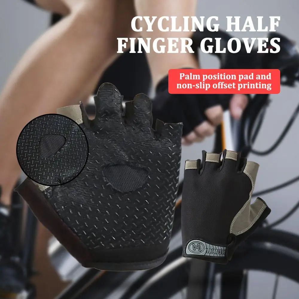 Half Finger Gloves Gym Fitness Anti-Slip Women Men Half Finger Summer Fishing Cycling Fingerless Gloves Female Bicycle Bike