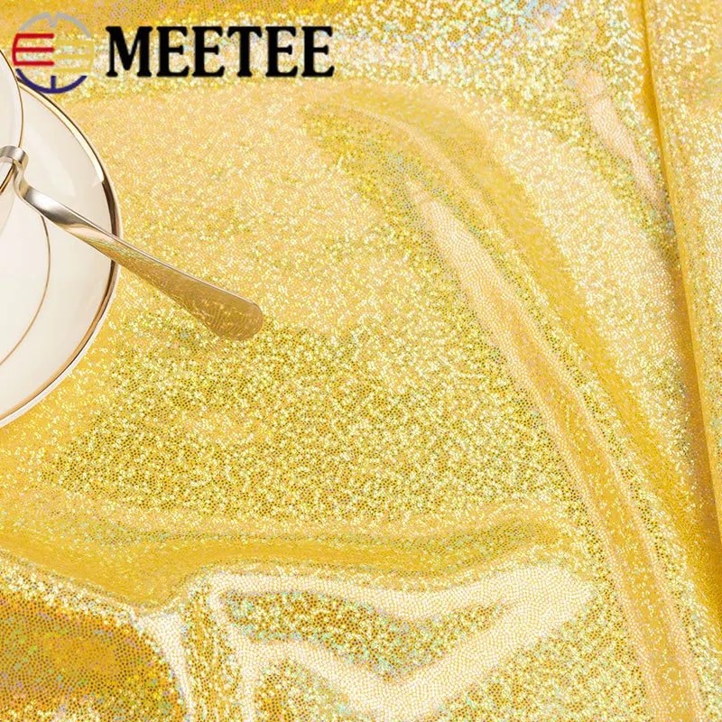Meetee 100/200 см 150 лазерный Цвет с бронзовым покрытием Сетчатое платье блестками