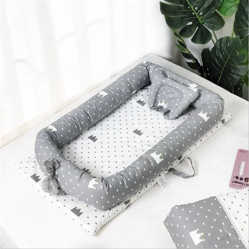 90*50*15 см детская кровать-гнездо переносная люлька для путешествий детская хлопковая Колыбель для новорожденных складная детская кроватка бампер