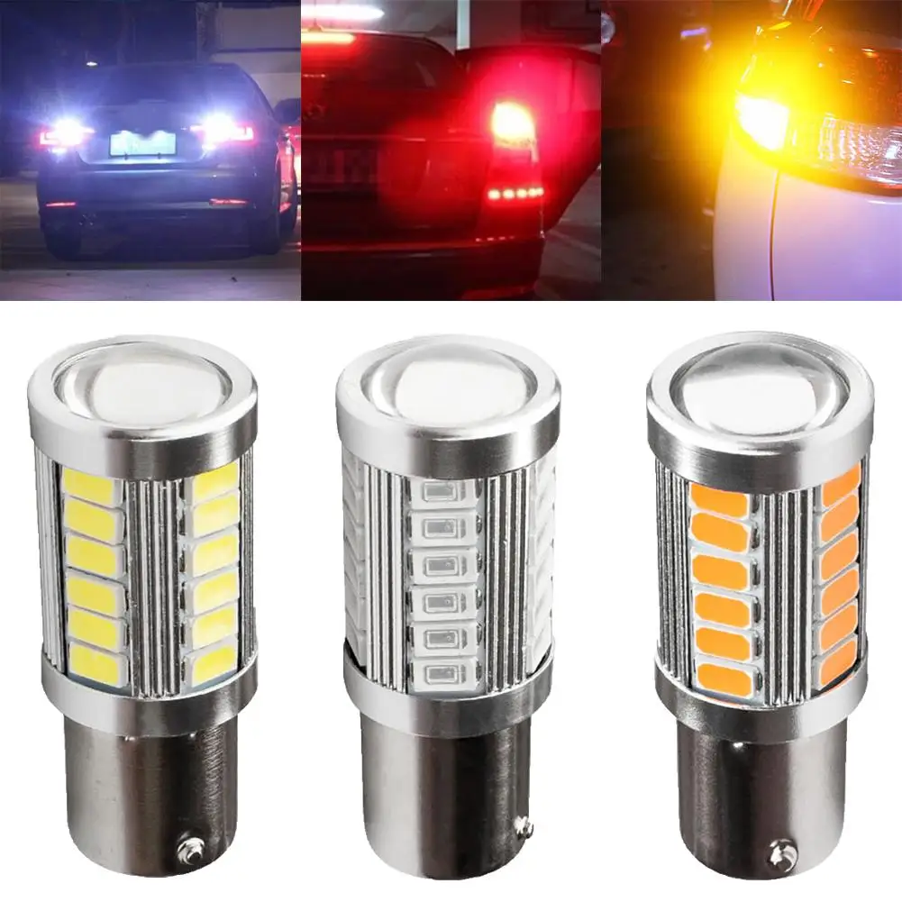 

BA15S 1156 P21W 33-LED SMD 5730 NO ERROR Car Tail Bulb Brake Light Backup Reverse Lamp White Yellow 12V