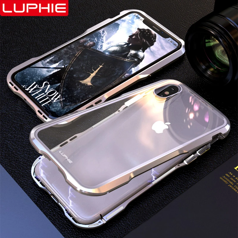 Магнитный чехол для iPhone X XS Max XR 8 7 Plus, Магнитный чехол s, прозрачная стеклянная задняя крышка, чехол для iPhone 7 8 Plus X, металлический бампер
