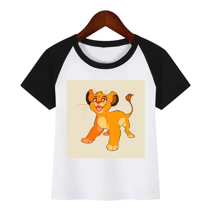 

Kids Funny Lion king Simba Cartoon O-Neck T Shirt Tees Summer Tops Children Girl T-Shirt Boy/Girls Clothing