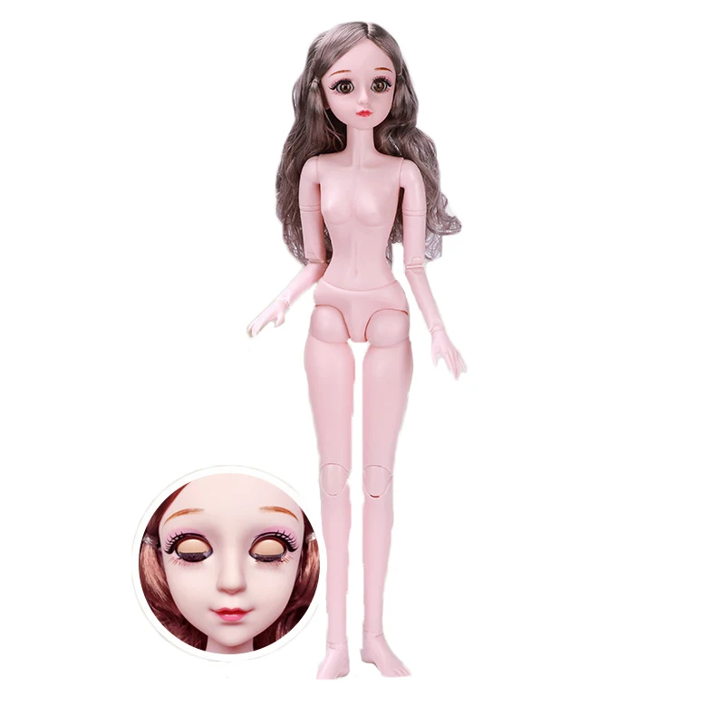 1/3 60 см мигает кукла голое тело 21 подвижные суставы 3D настоящие глаза женской