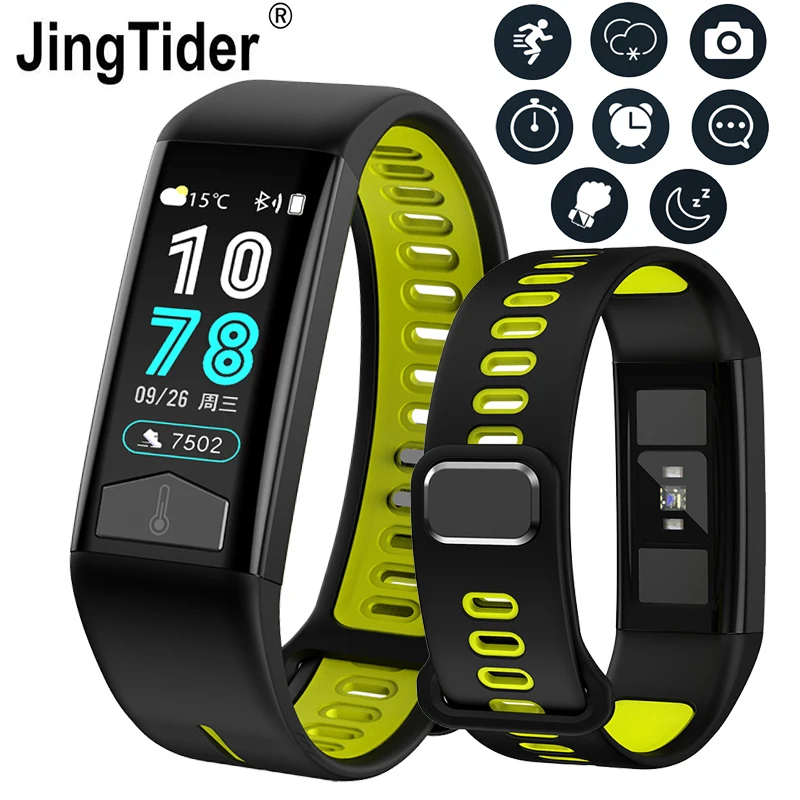 

696 T02 Temperature Smart Bracelet Waterproof Heart Rate Blood Pressure Smart Watch ECG Monitor Wristband for Android IOS