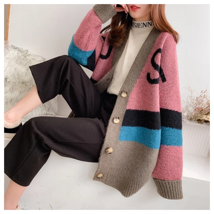 H.SA Women Long Sweater and Cardigans Vneck Single Breasted Knit Jacket and Sweater Ponchoes Korean Oversized Sweater Coat