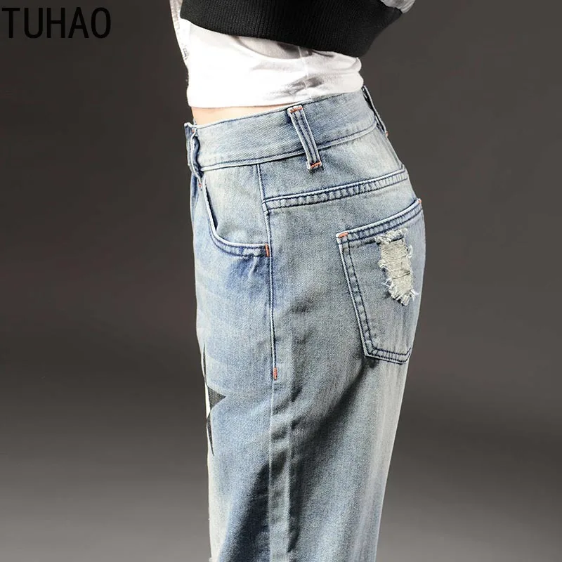 TUHAO уличная одежда джинсы с дырками для женщин размера плюс 7XL 6XL 5XL Femme черные обтягивающие джинсы женские брюки большого размера джинсы для женщин LZ29