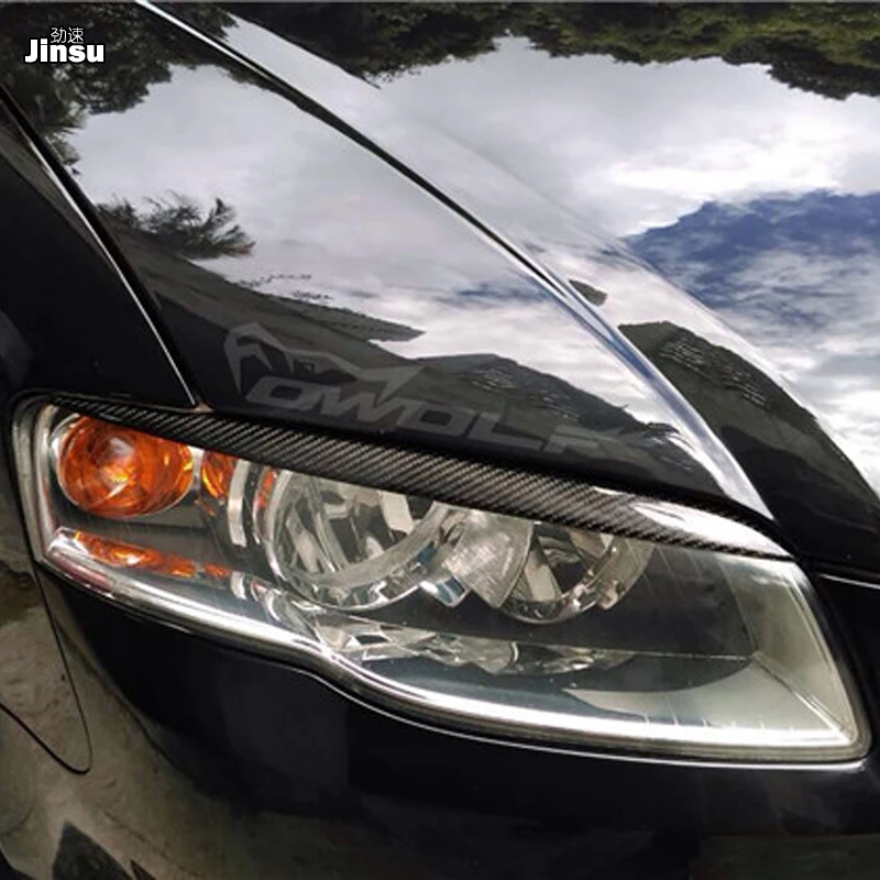 

Car Styling Carbon Fiber Racing Headlight Eyebrows Covers Eyelids Trim Fits For Audi A4 B7 S4 Sline 4-Door 2005 2006 2007 2008