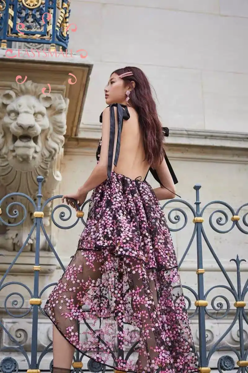 Easysmall For Love Lemons Women Dress Sequined Floral Sling High End Party Evening Streetwear High Waist Sleeveless Dresses Dresses Aliexpress