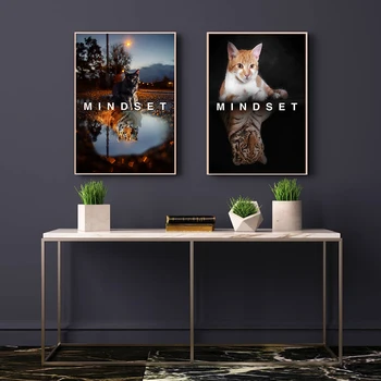 

Quote Poster Mindset Everything Motivational Animal Canvas Art Oil Painting Picture Living Room Office Home Decor