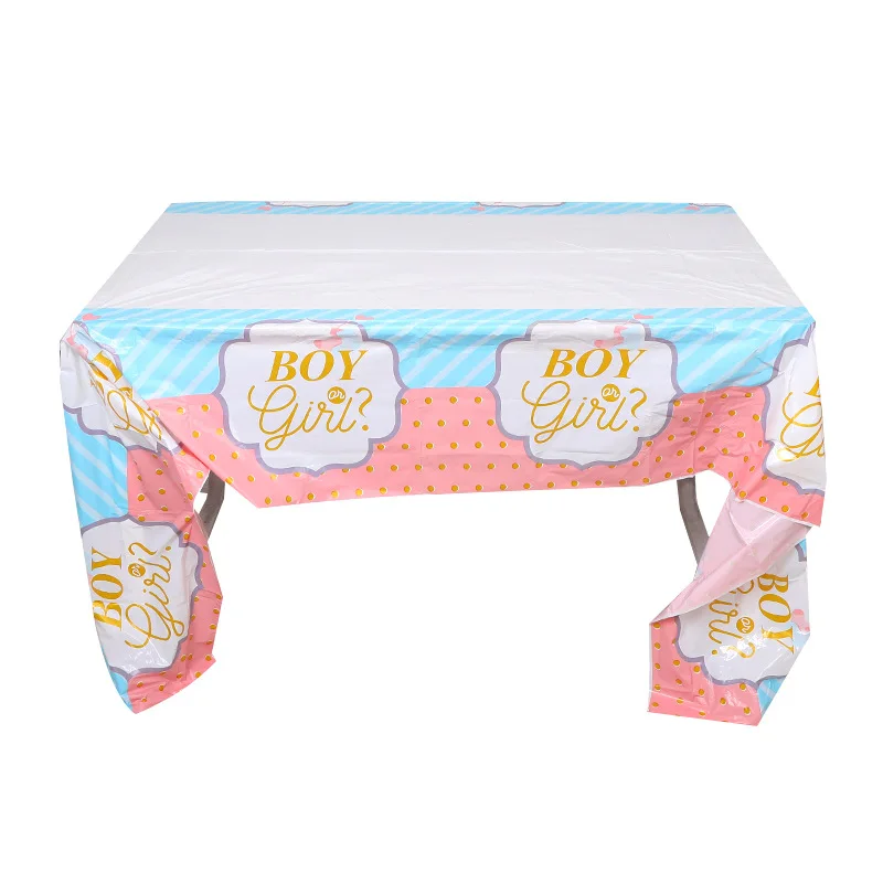 Rosa blau Junge oder Mädchen Geschlecht offenbaren Babyparty Party Einweggeschirr Set Pappteller Tassen Banner Ballondekoration – Detail 5